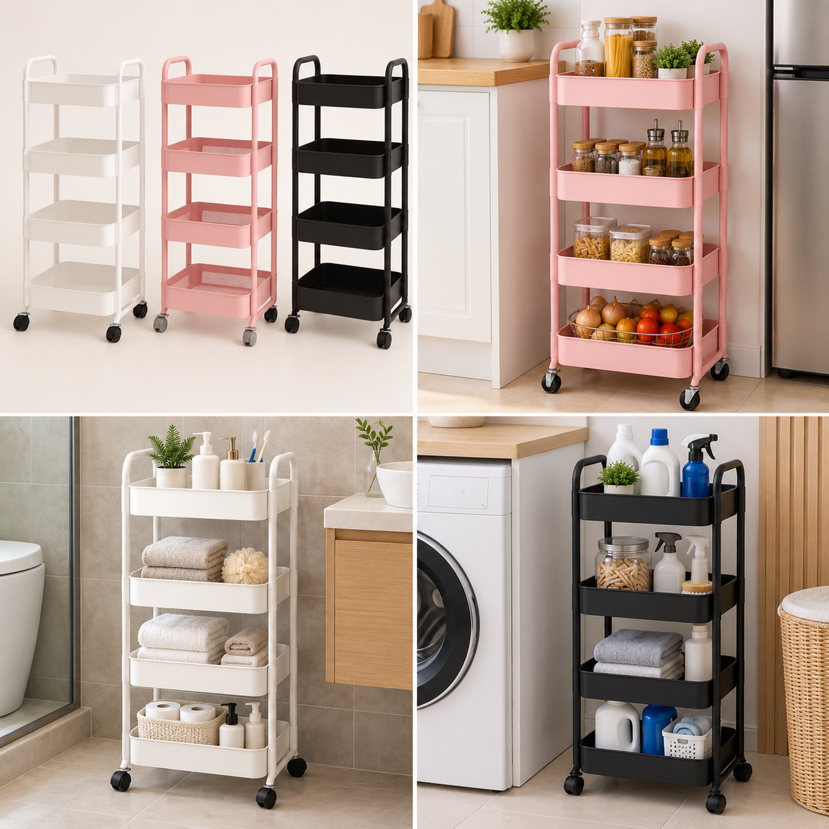 Carrito Organizador Multiusos de 3 Niveles – ¡Orden y Practicidad en tu Hogar!